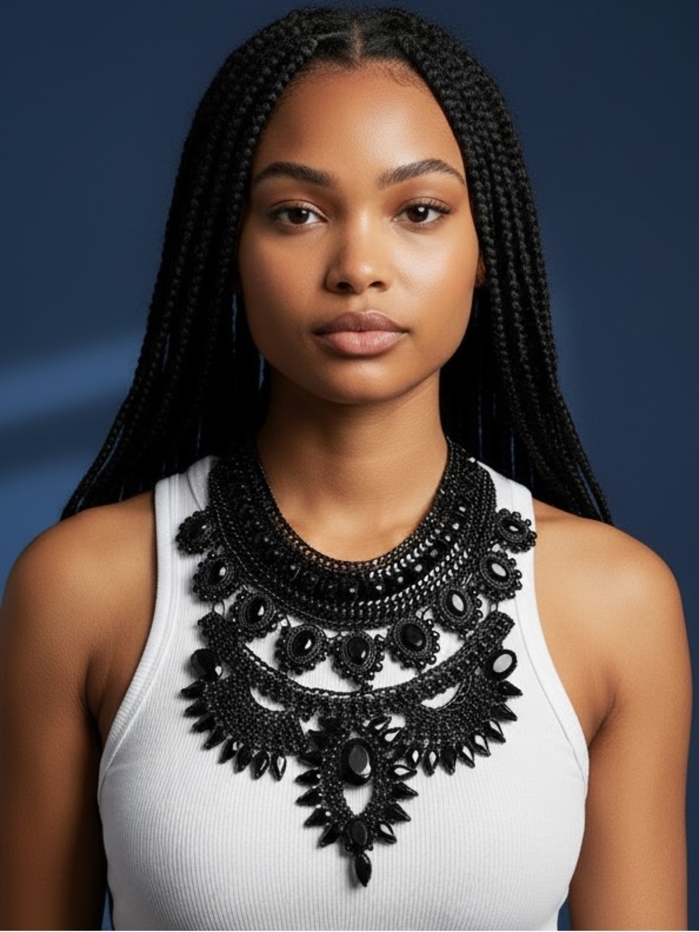 ❤️ Bohemian Vintage Retro Elaborate Black Collar Metallic Stmt Necklace - Picture 6 of 6